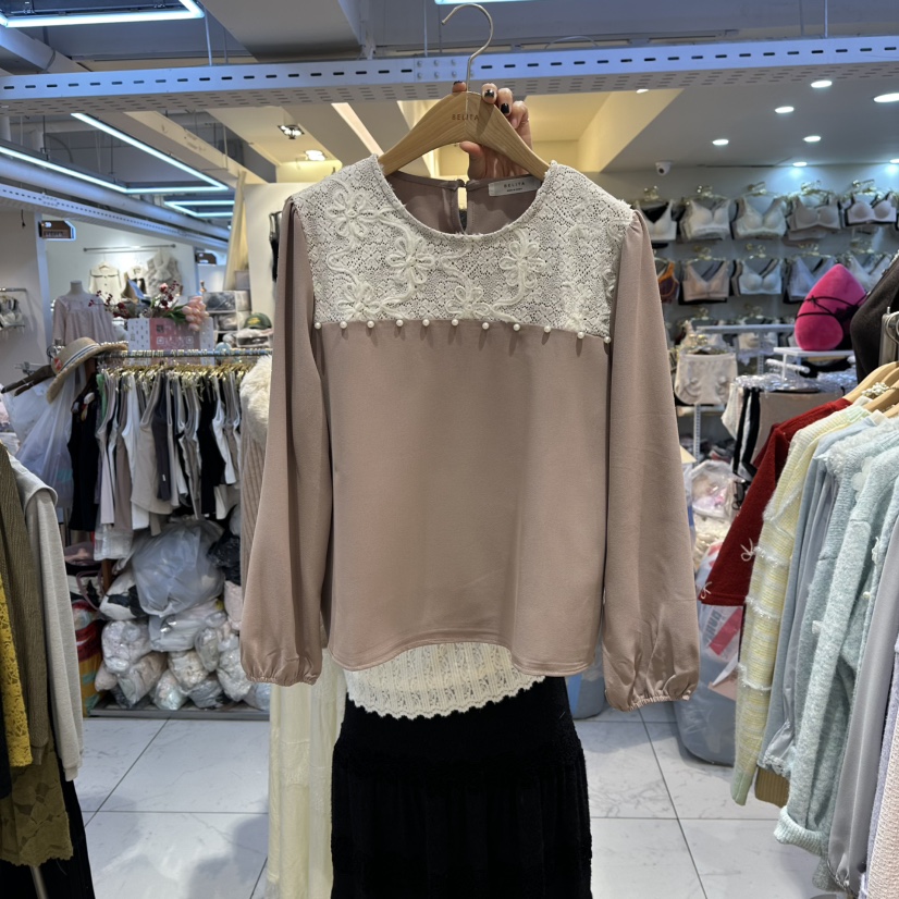 BELITA東大門㊣實拍女裝新品推薦職業真品25秋冬襯衫蕾絲衫BELITA襯衫/蕾絲衫圖色2