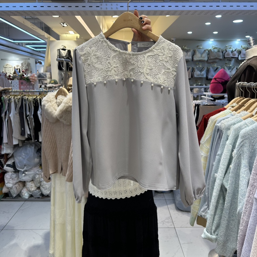 BELITA東大門㊣實拍女裝新品推薦職業真品25秋冬襯衫蕾絲衫BELITA襯衫/蕾絲衫圖色3