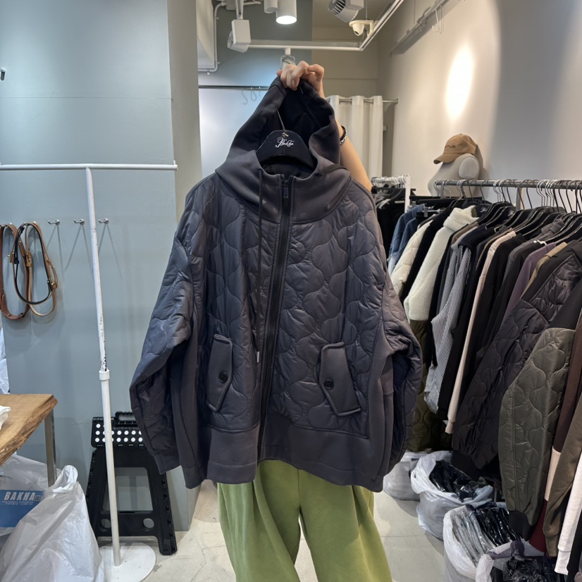 BAKHA-衣服東大門㊣代購女士新款時尚真品25秋冬推薦夾克兜帽BAKHA夾克圖色2墨色