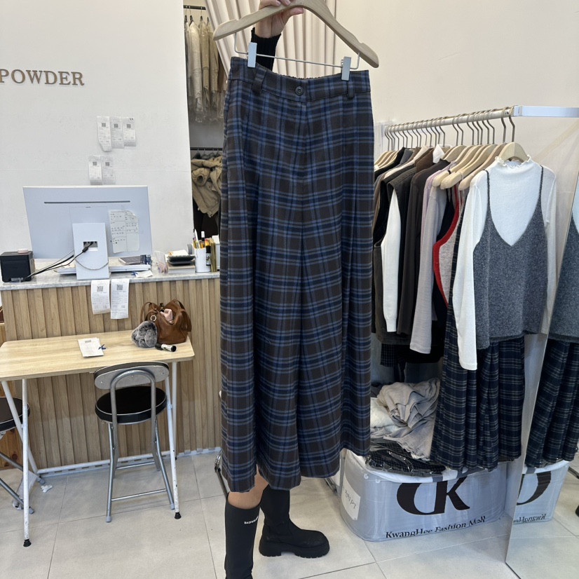 FUNNY POWDER韓國直郵㊣女裝新款人氣休閑真品職業休閑褲褶皺THE FUNNY休閑褲圖色1棕色