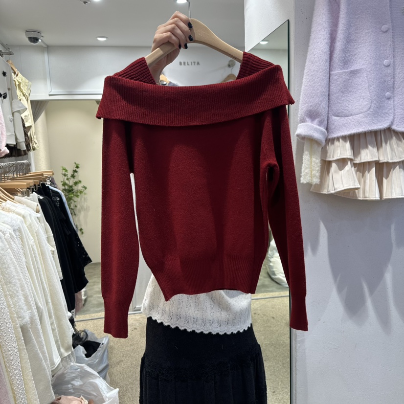 BELITA韓國直郵㊣女士新品25秋冬真品休閑推薦人氣熱賣針織衫BELITA針織衫