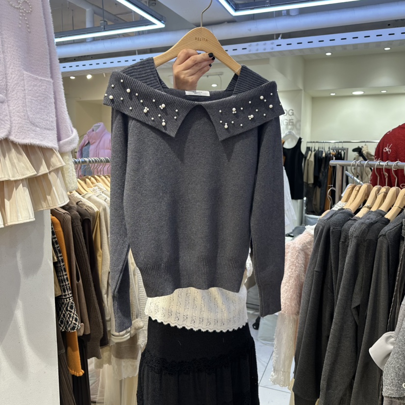 BELITA韓國直郵㊣女士新品25秋冬真品休閑推薦人氣熱賣針織衫BELITA針織衫圖色2