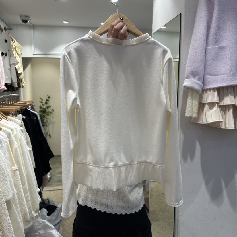 BELITA韓國直郵㊣女士新款休閑25秋冬熱賣職業針織衫雪紡紐扣BELITA針織衫