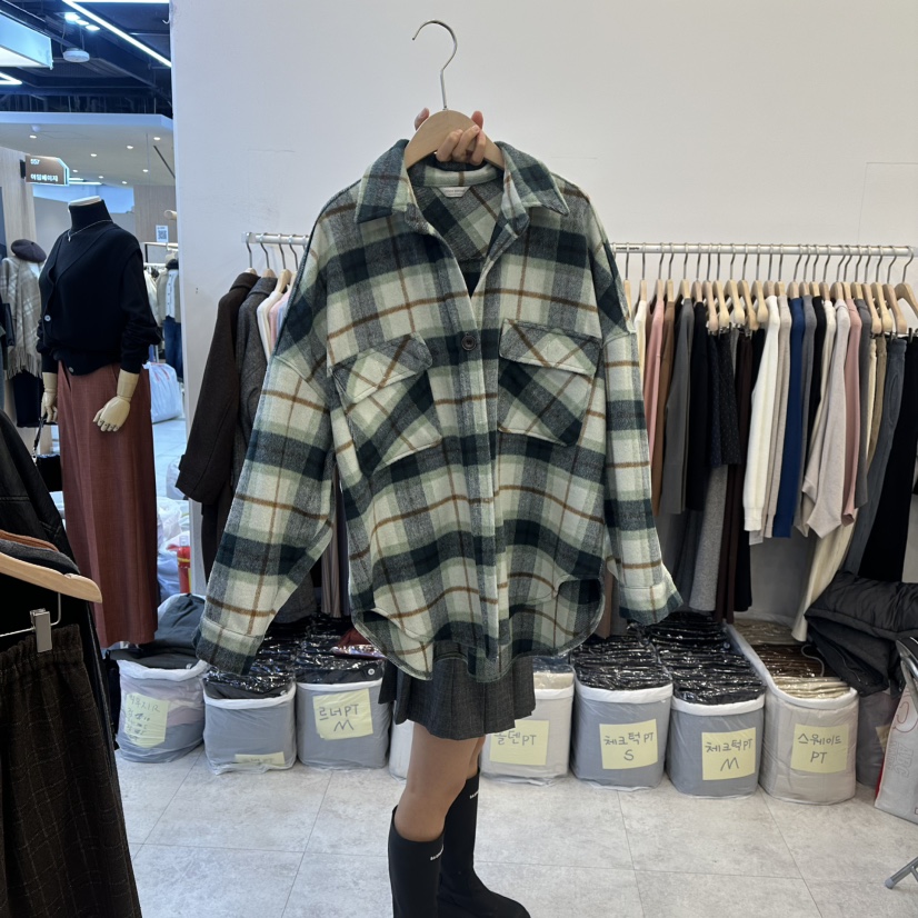 FUNNY POWDER東大門㊣直郵女士新品真品推薦襯衫蕾絲衫格子THE FUNNY襯衫/蕾絲衫圖色1