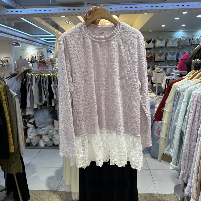 BELITA韓國代購㊣女士新款真品時尚熱賣職業襯衫蕾絲衫蕾絲BELITA襯衫/蕾絲衫圖色2