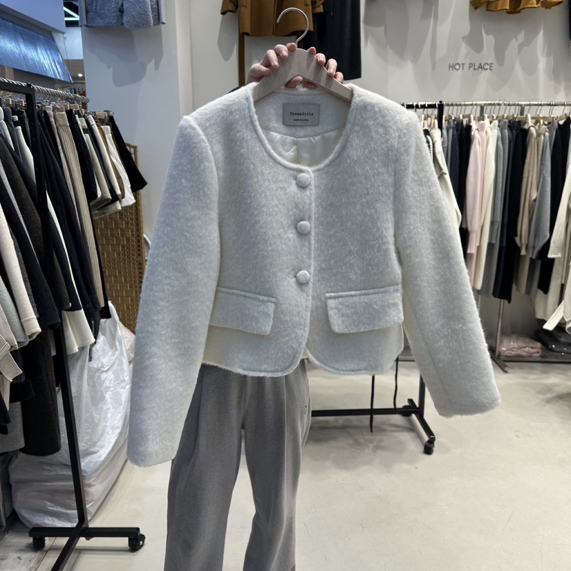 HOT PLACE韓國代購㊣女裝新品真品推薦人氣熱賣25秋冬夾克棉HOT PLACE_ISSUE/DREAM GIRIS夾克圖色2白色