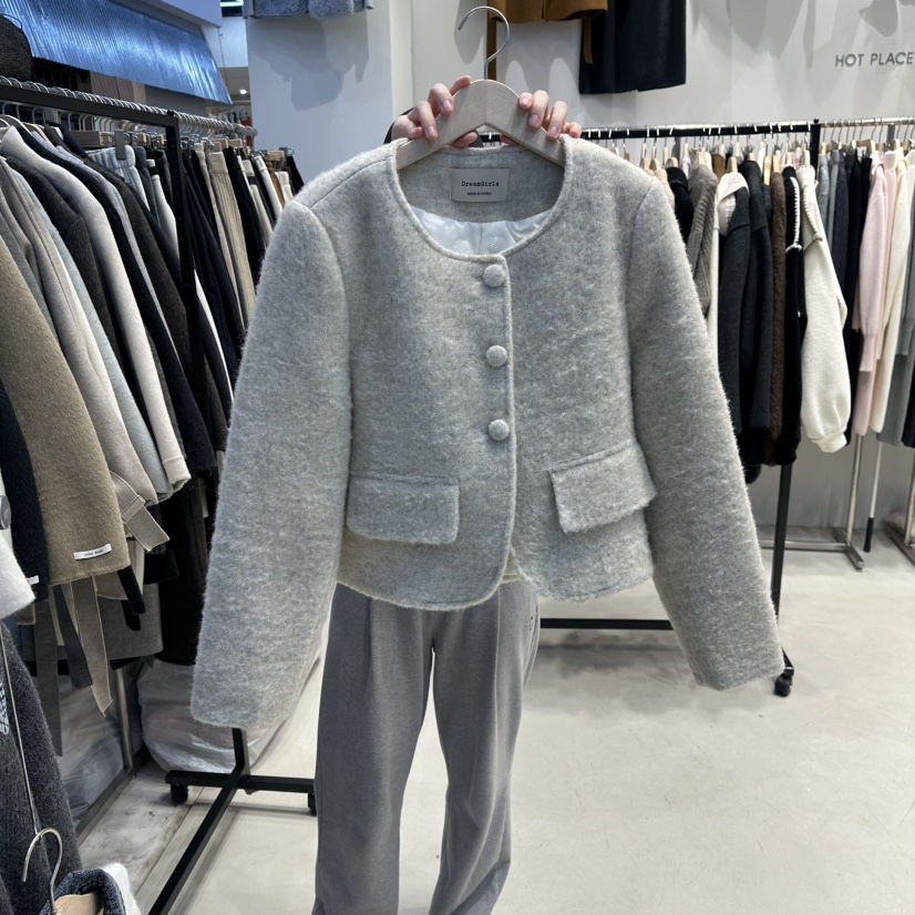 HOT PLACE韓國代購㊣女裝新品真品推薦人氣熱賣25秋冬夾克棉HOT PLACE_ISSUE/DREAM GIRIS夾克圖色3米色