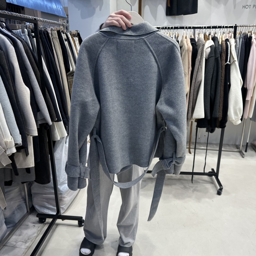 HOT PLACE韓國直郵㊣女士新品25秋冬人氣短款大衣含腰帶羊毛HOT PLACE_ISSUE/DREAM GIRIS短款大衣