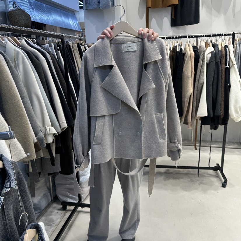 HOT PLACE韓國直郵㊣女士新品25秋冬人氣短款大衣含腰帶羊毛HOT PLACE_ISSUE/DREAM GIRIS短款大衣圖色2