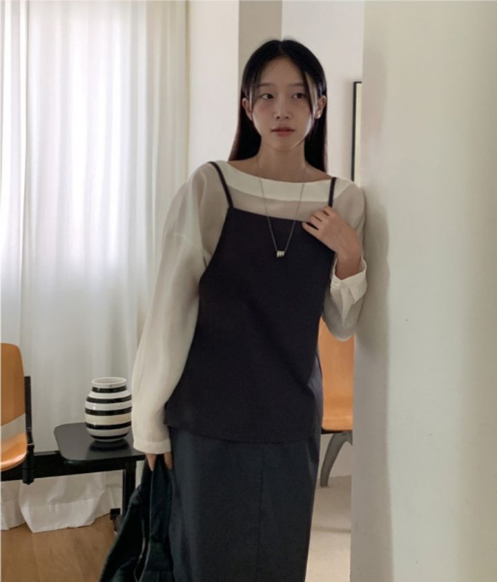 LIVE FOREVER韓國代購㊣女裝新款真品熱賣職業人氣吊帶背心LIVE FOR_EVER吊帶/背心