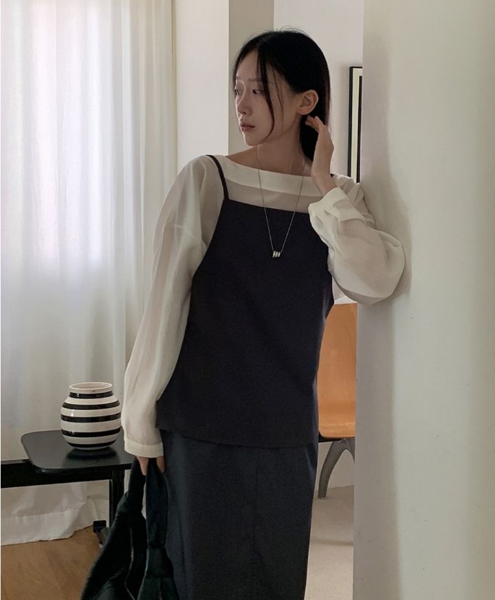 LIVE FOREVER韓國代購㊣女裝新款真品熱賣職業人氣吊帶背心LIVE FOR_EVER吊帶/背心