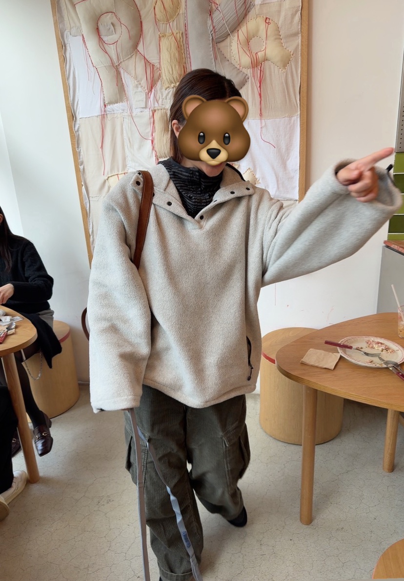 DE VENTI韓國代購㊣女裝新款真品休閑時尚25秋冬衛衣抓絨拉鏈DE VENTI衛衣