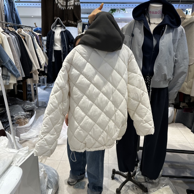 DREAM GIRIS東大門㊣實拍女士新款休閑時尚短款棉服雙層絎縫DREAM GIRIS/HOT PLACE_ISSUE短款棉服