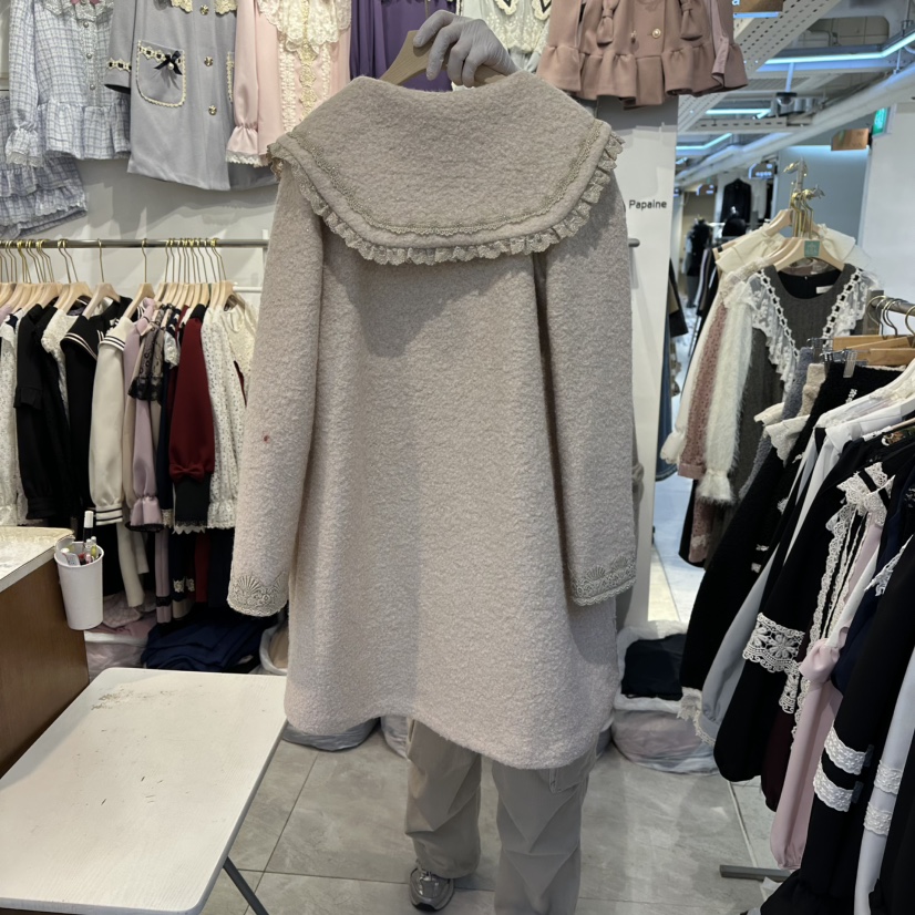 PAPA韓國代購㊣女裝新款人氣推薦真品休閑職業時尚中長款大衣PaPa/HALMADE中長款大衣