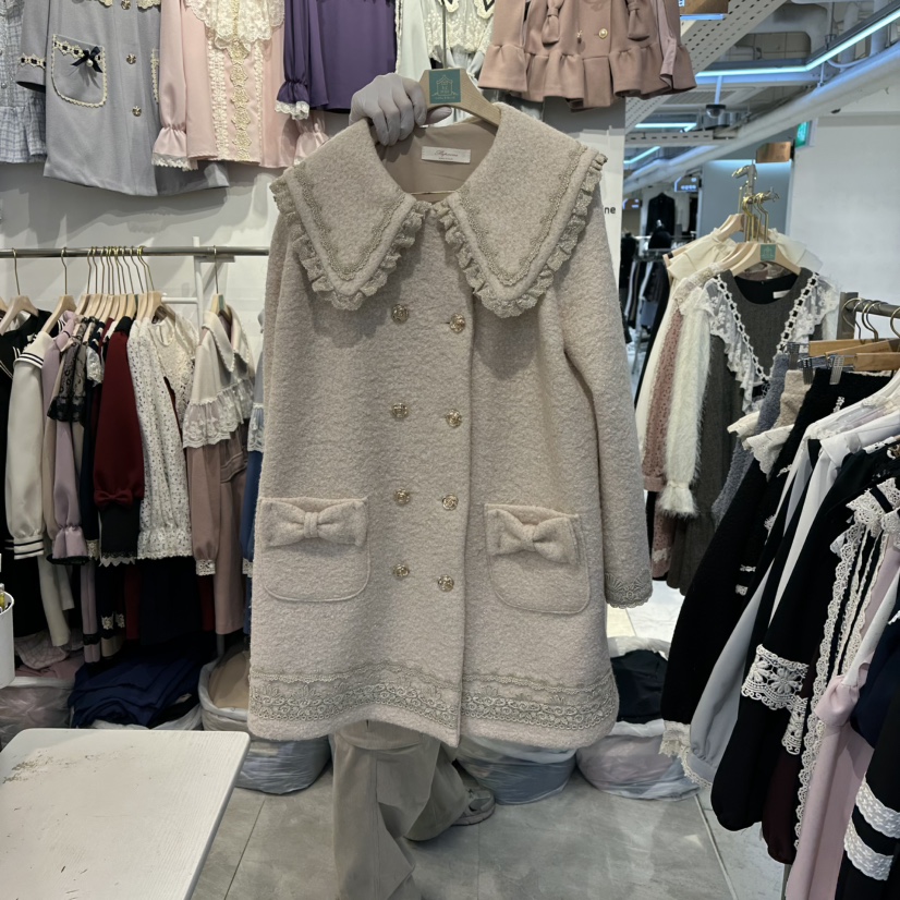 PAPA韓國代購㊣女裝新款人氣推薦真品休閑職業時尚中長款大衣PaPa/HALMADE中長款大衣圖色3