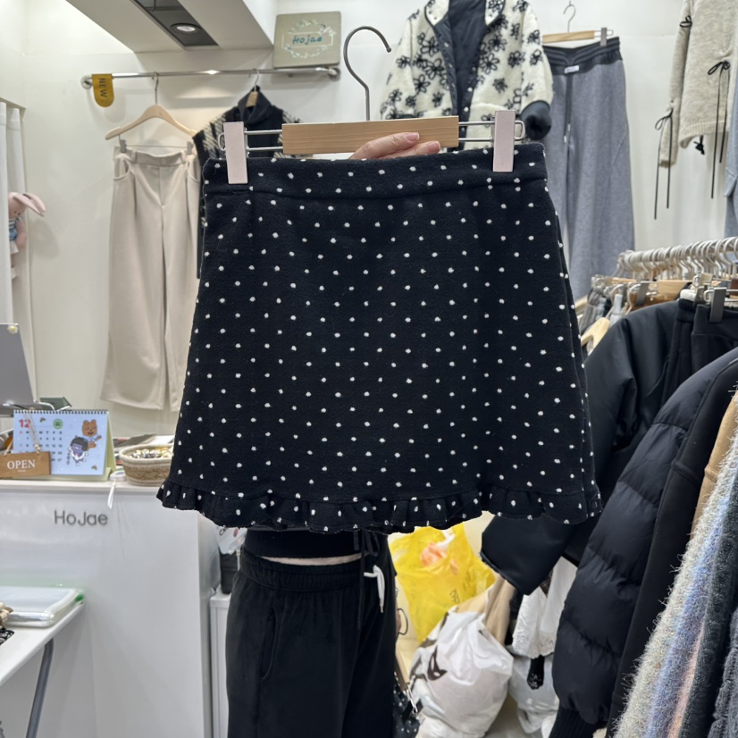 HOJAE韓國直郵㊣女裝新品推薦職業真品25秋冬時尚人氣休閑裙褲MID-LEVEL JUMP裙褲圖色2黑色