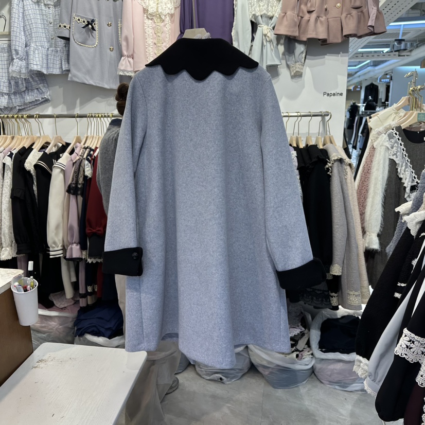 PAPA東大門㊣實拍女士新品人氣推薦職業真品中長款大衣涂層PaPa/HALMADE中長款大衣