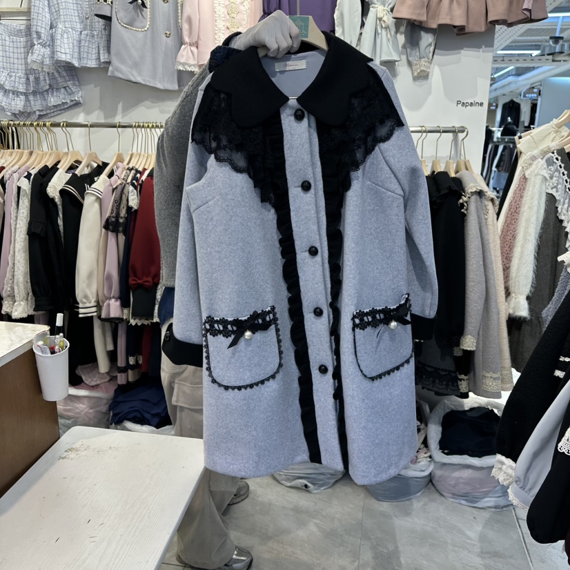 PAPA東大門㊣實拍女士新品人氣推薦職業真品中長款大衣涂層PaPa/HALMADE中長款大衣圖色2