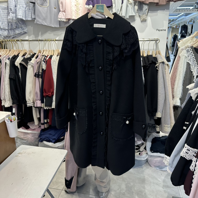 PAPA東大門㊣實拍女士新品人氣推薦職業真品中長款大衣涂層PaPa/HALMADE中長款大衣圖色3
