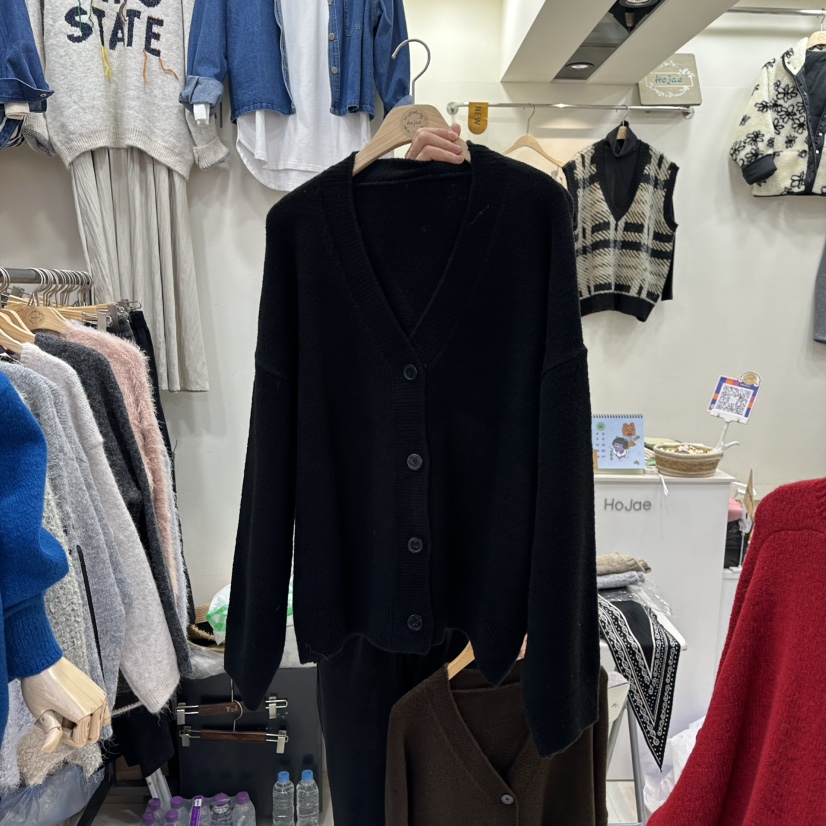 HOJAE東大門㊣實拍女士新款時尚休閑職業人氣真品熱賣推薦毛衣MID-LEVEL JUMP毛衣圖色5黑色