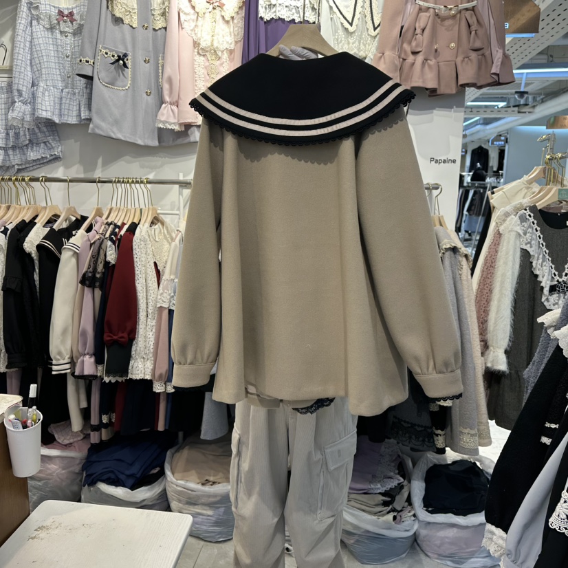 PAPA韓國代購㊣女士新款真品職業時尚人氣休閑中長款大衣涂層PaPa/HALMADE中長款大衣