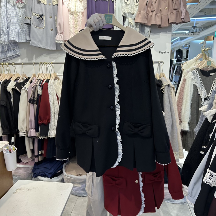 PAPA韓國代購㊣女士新款真品職業時尚人氣休閑中長款大衣涂層PaPa/HALMADE中長款大衣圖色3