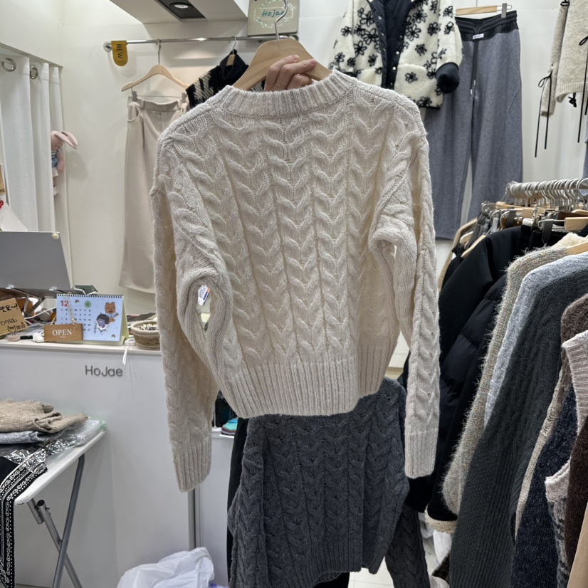 HOJAE東大門㊣直郵女裝新款推薦休閑人氣25秋冬真品職業毛衣MID-LEVEL JUMP毛衣