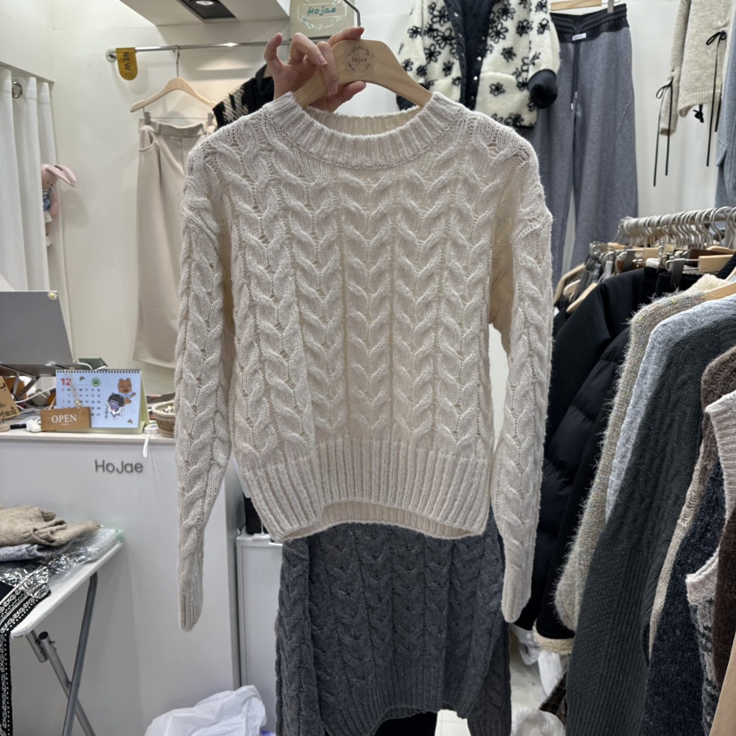 HOJAE東大門㊣直郵女裝新款推薦休閑人氣25秋冬真品職業毛衣MID-LEVEL JUMP毛衣圖色1