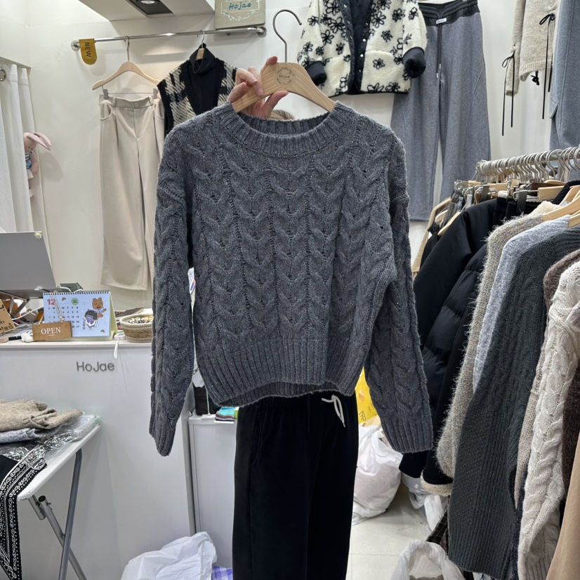 HOJAE東大門㊣直郵女裝新款推薦休閑人氣25秋冬真品職業毛衣MID-LEVEL JUMP毛衣圖色3