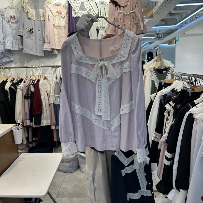 PAPA東大門㊣實拍女裝新品職業休閑真品推薦熱賣襯衫蕾絲衫PaPa/HALMADE襯衫/蕾絲衫圖色1