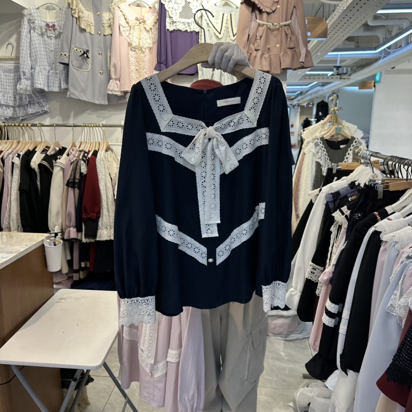 PAPA東大門㊣實拍女裝新品職業休閑真品推薦熱賣襯衫蕾絲衫PaPa/HALMADE襯衫/蕾絲衫圖色2