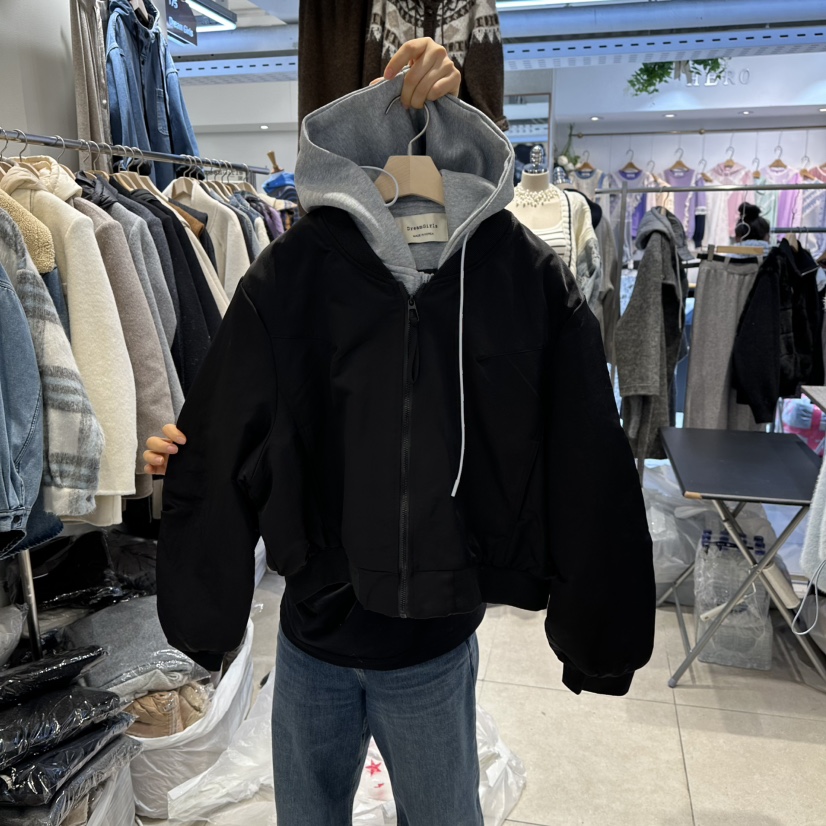 DREAM GIRIS東大門㊣實拍女士新品休閑職業真品衛衣雙排扣DREAM GIRIS/HOT PLACE_ISSUE衛衣圖色3黑色