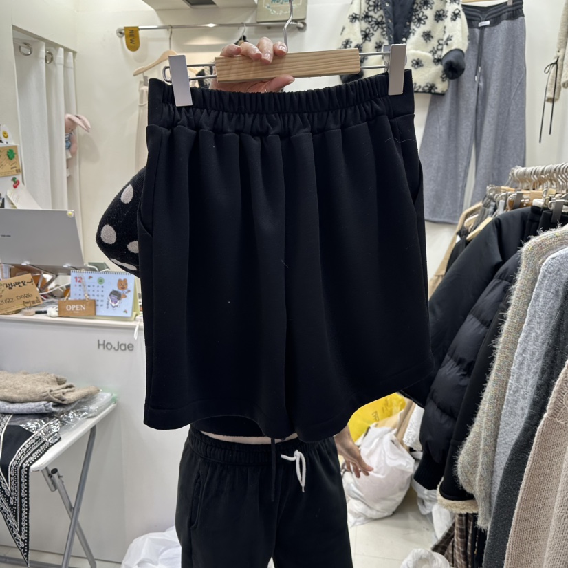 HOJAE東大門㊣直郵女裝新款推薦休閑職業時尚25秋冬短褲褶皺MID-LEVEL JUMP短褲