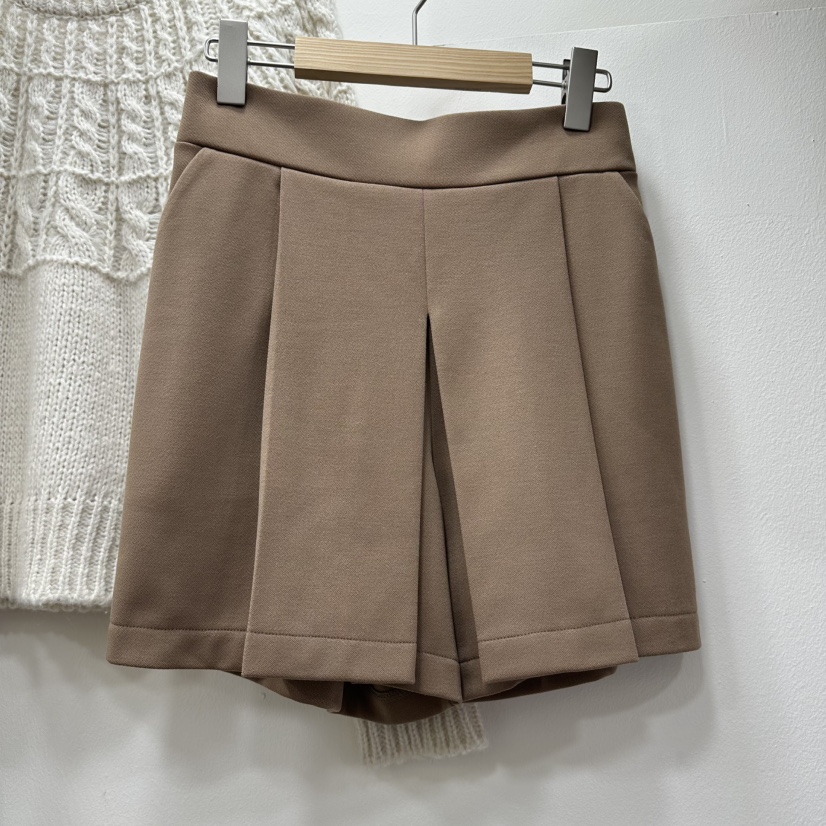 HOJAE東大門㊣直郵女裝新款推薦休閑職業時尚25秋冬短褲褶皺MID-LEVEL JUMP短褲圖色1
