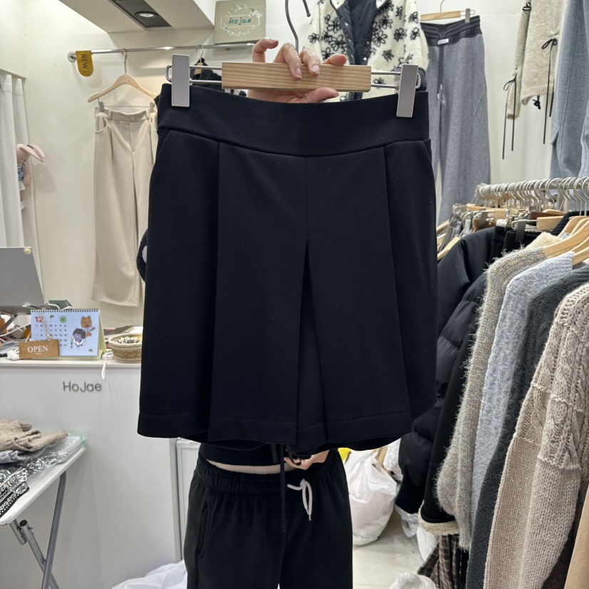 HOJAE東大門㊣直郵女裝新款推薦休閑職業時尚25秋冬短褲褶皺MID-LEVEL JUMP短褲圖色2
