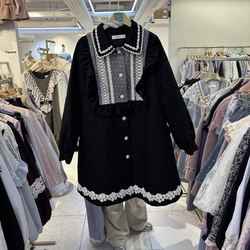 PAPA東大門㊣實拍女裝新品熱賣推薦休閑職業25秋冬中長款大衣PaPa/HALMADE中長款大衣圖色2