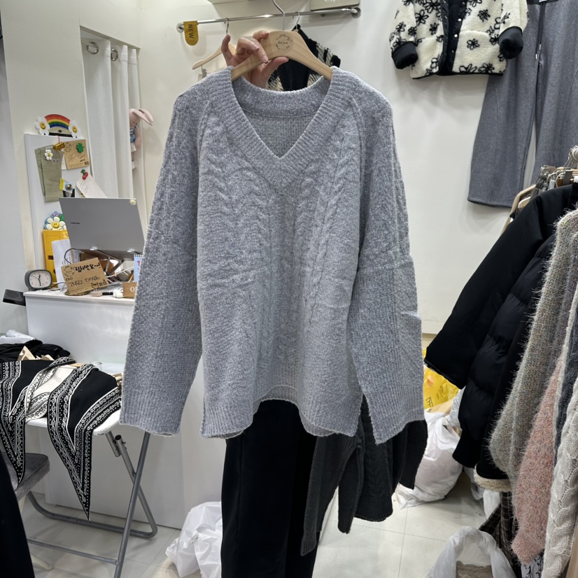 HOJAE東大門㊣直郵女士新品時尚休閑推薦真品熱賣人氣25秋冬毛衣MID-LEVEL JUMP毛衣圖色2