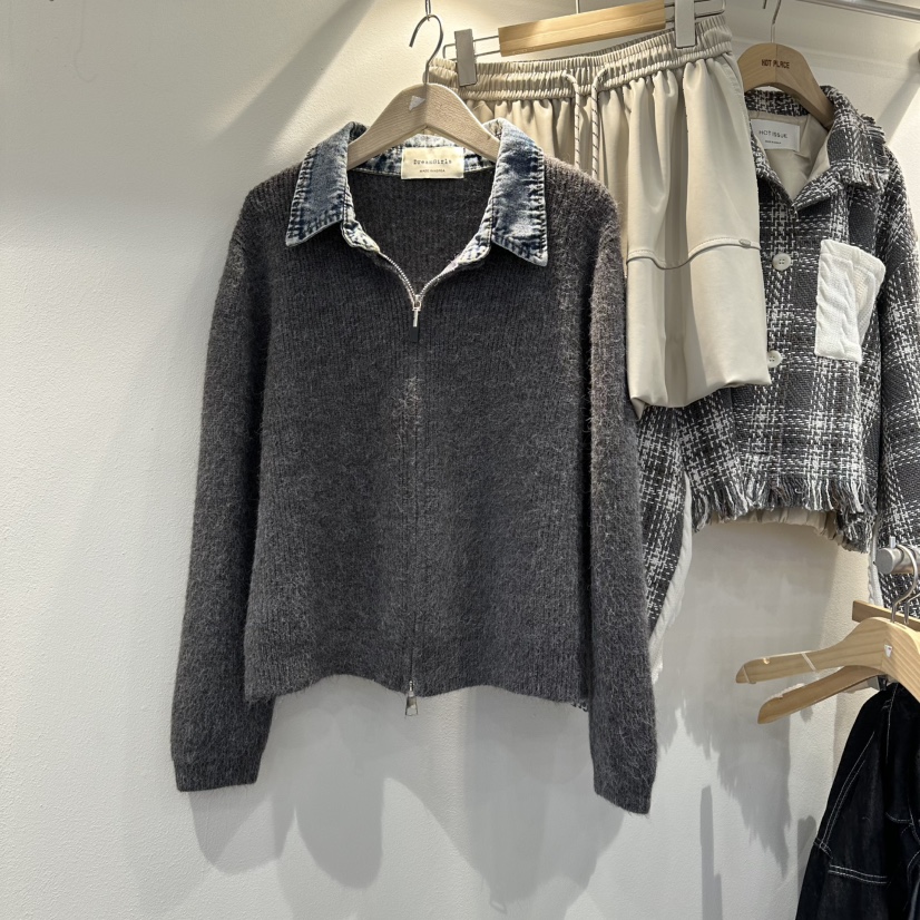 DREAM GIRIS東大門㊣代購女士新品時尚真品休閑針織衫拉鏈DREAM GIRIS/HOT PLACE_ISSUE針織衫圖色3