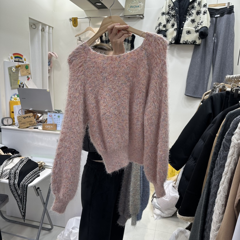 HOJAE東大門㊣實拍女裝新品時尚人氣職業休閑推薦真品熱賣毛衣MID-LEVEL JUMP毛衣