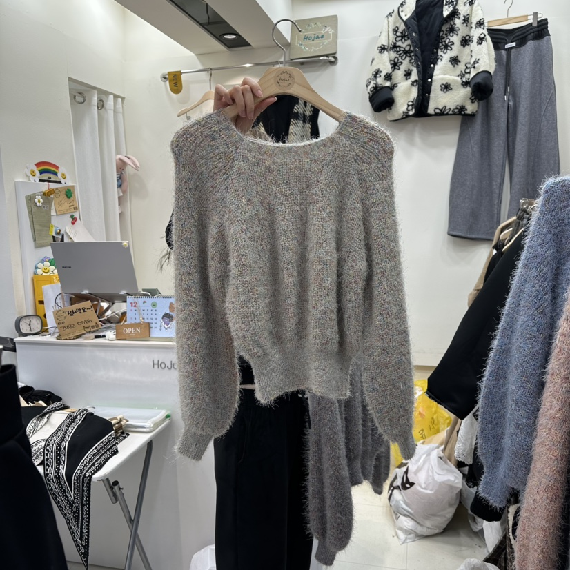 HOJAE東大門㊣實拍女裝新品時尚人氣職業休閑推薦真品熱賣毛衣MID-LEVEL JUMP毛衣圖色4