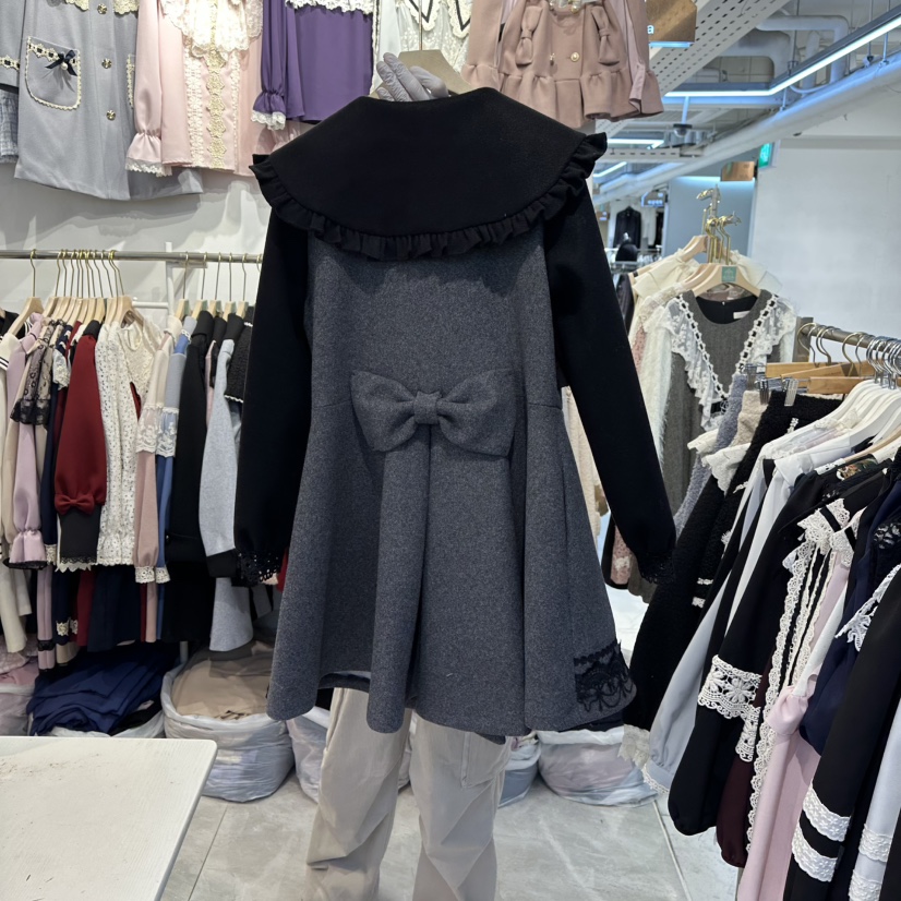 PAPA東大門㊣直郵女裝新品職業推薦時尚休閑中長款大衣短款PaPa/HALMADE中長款大衣