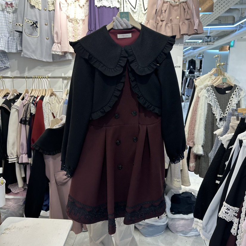 PAPA東大門㊣直郵女裝新品職業推薦時尚休閑中長款大衣短款PaPa/HALMADE中長款大衣圖色2