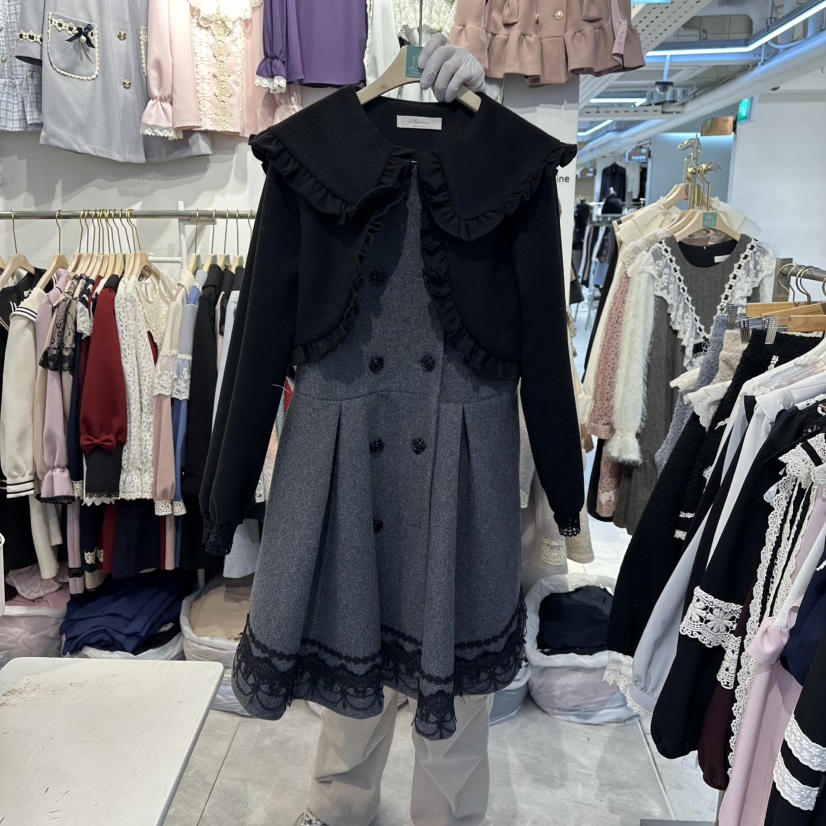 PAPA東大門㊣直郵女裝新品職業推薦時尚休閑中長款大衣短款PaPa/HALMADE中長款大衣圖色3