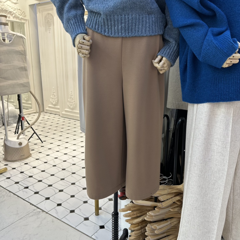 HOJAE東大門㊣實拍女士新款熱賣職業時尚25秋冬推薦人氣休閑褲MID-LEVEL JUMP休閑褲圖色1