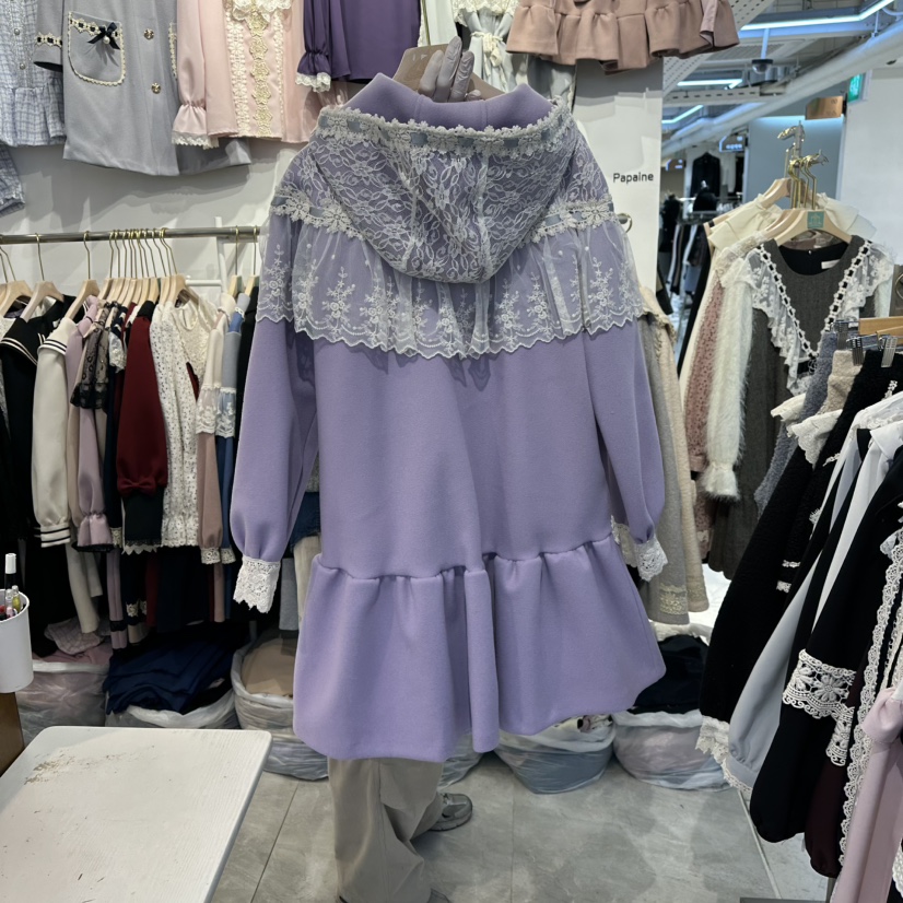 PAPA東大門㊣實拍女裝新款人氣熱賣職業休閑中長款大衣羊毛PaPa/HALMADE中長款大衣