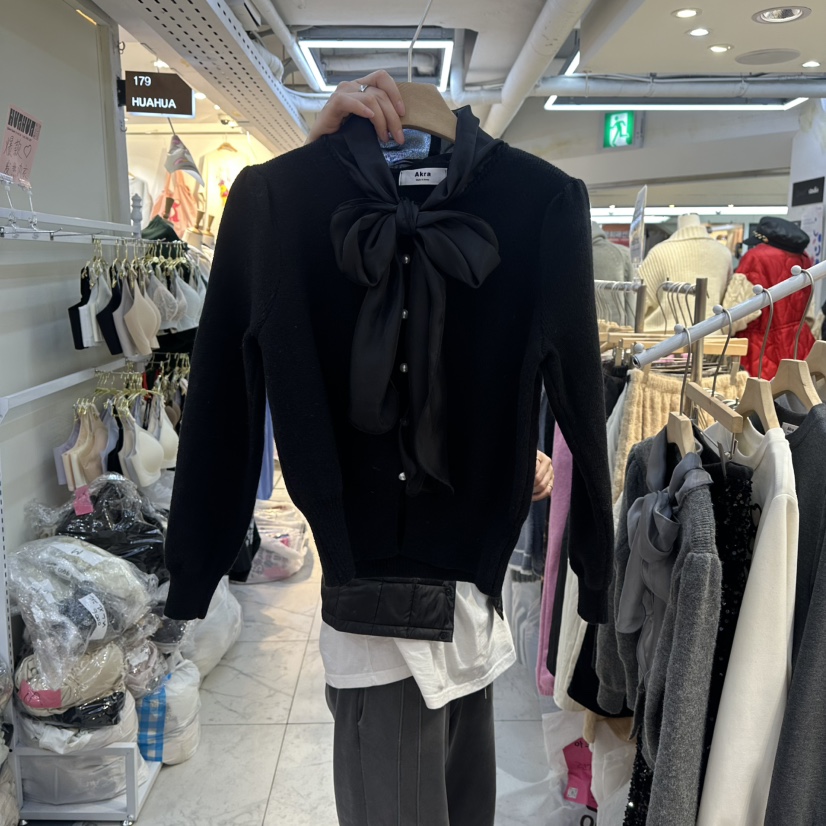 AKRA BY ART東大門㊣代購女士新款25秋冬休閑針織衫系帶開衫AKRA BY ART針織衫圖色3