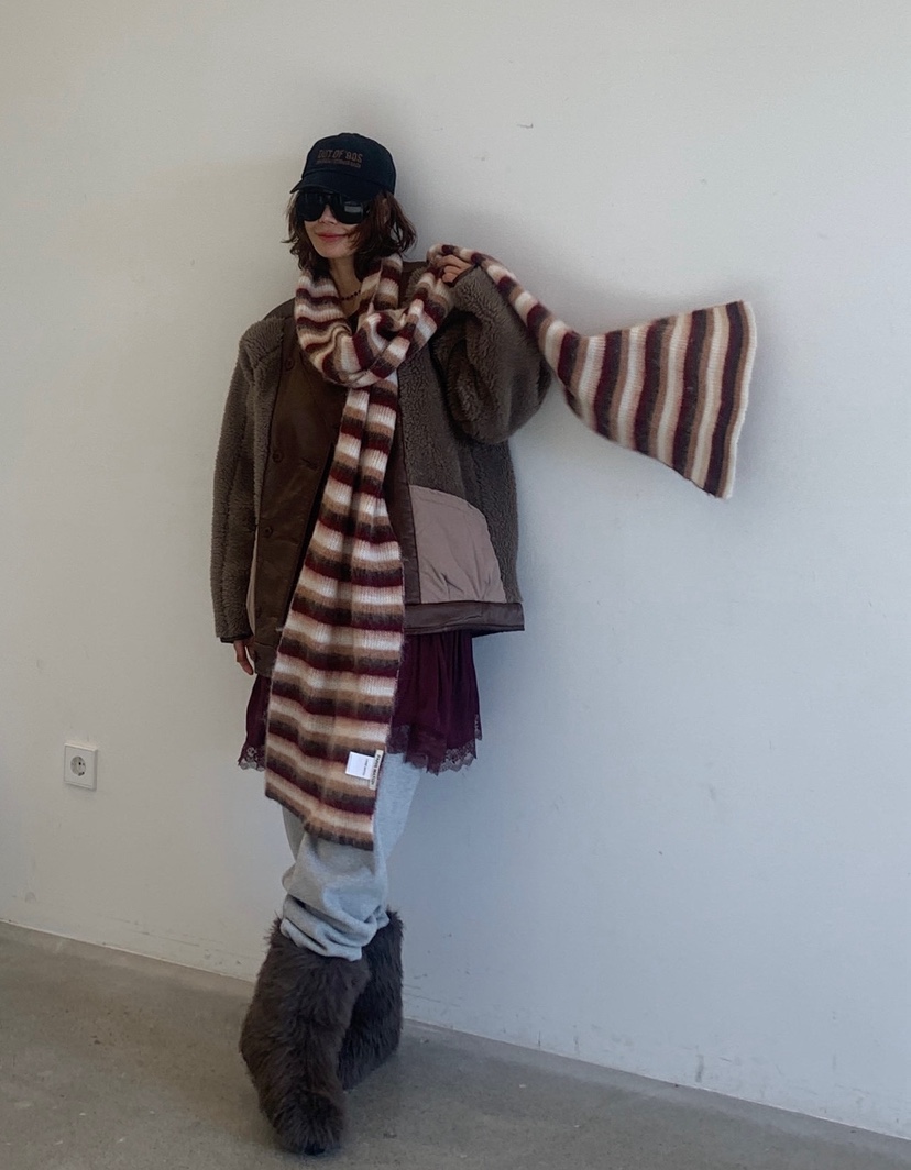 PARIS MATCH東大門㊣實拍女士新品25秋冬休閑推薦圍巾披肩PARIS MATCH圍巾/披肩圖色1