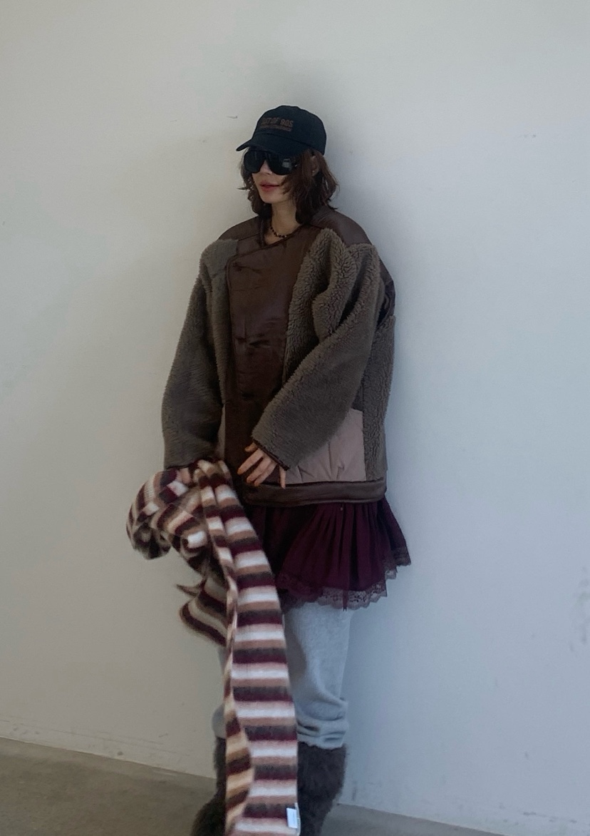 PARIS MATCH韓國代購㊣女裝新款時尚推薦職業夾克圓領緞面PARIS MATCH夾克