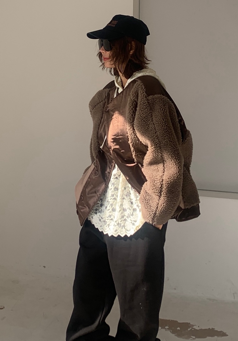 PARIS MATCH韓國代購㊣女裝新款時尚推薦職業夾克圓領緞面PARIS MATCH夾克