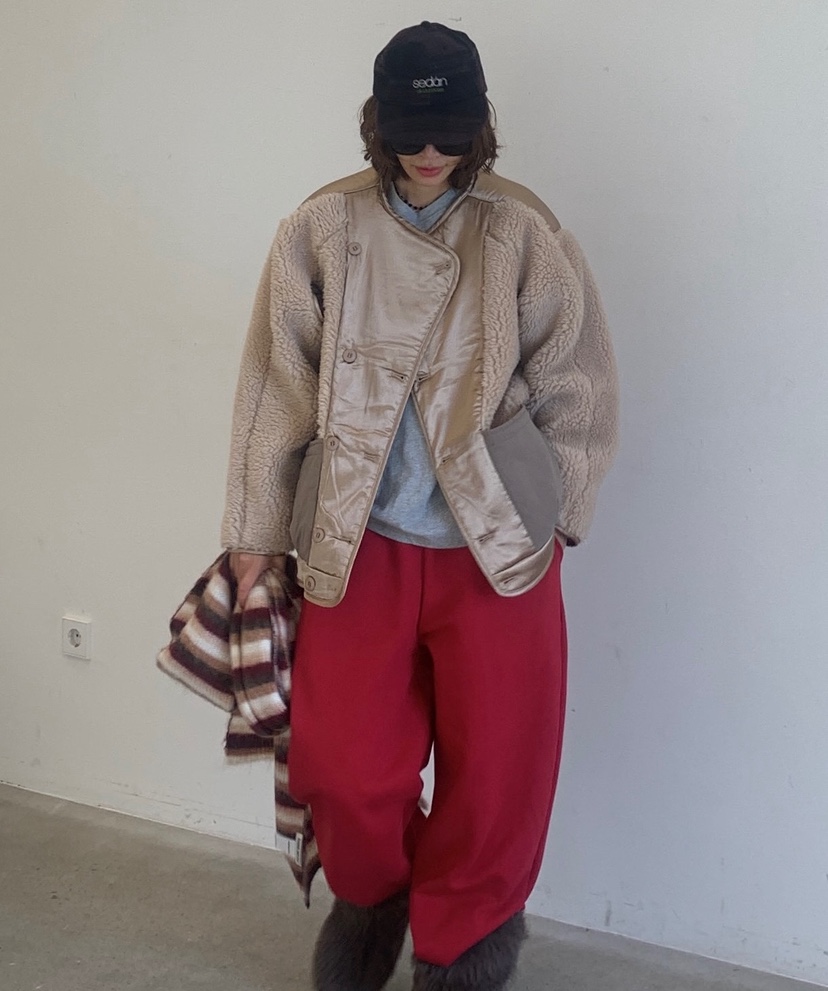 PARIS MATCH韓國代購㊣女裝新款時尚推薦職業夾克圓領緞面PARIS MATCH夾克